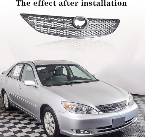 New Grille Painted Gray Shell and Insert Replacement For Toyota Camry 2002 2003 2004 (LE/XLE Models) Without Action Package Replaces OE 53101AA020 | TO1200233 | T070108 in Kuwait