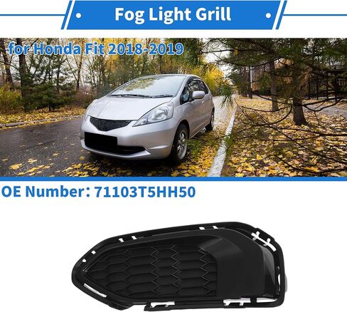 Front Right Fog Light Grill No.71103T5HH50 Front Lower Bumper Fog Light Cover Inserts for Honda Fit 2018-2019 Black ABS 1 Pc in Saudi Arabia