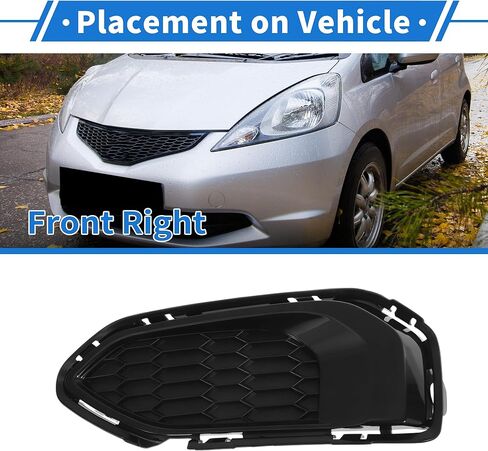 Front Right Fog Light Grill No.71103T5HH50 Front Lower Bumper Fog Light Cover Inserts for Honda Fit 2018-2019 Black ABS 1 Pc in Saudi Arabia