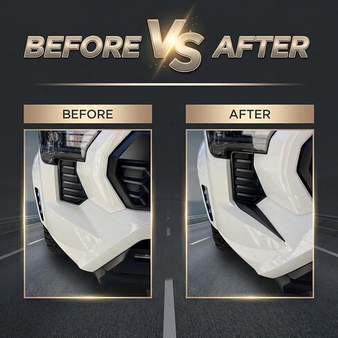 2 Pcs Front Side Grille Patch Decor Compatible with Toyota Tacoma 2024 2025 2026, Black Texture Perfectly Fits the Original Front Grille Contour in Kuwait