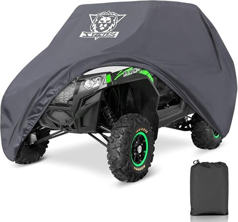 XYZCTEM UTV Cover with Heavy Duty Black Oxford Waterproof Material, 114" x 65" x 75" (290 165 190cm) Included Storage Bag. Protects UTV from Rain, Hail, Dust, Snow, and Sun (2-3 Seater) in Kuwait