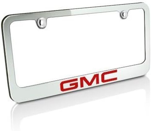 GMC in Red Chrome Metal License Plate Frame in Kuwait
