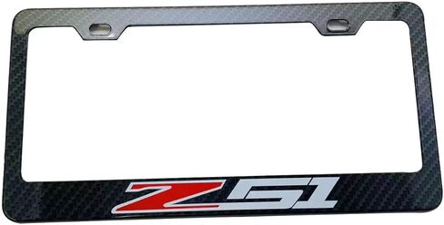 Carbon Fiber Z51 License Plate Frames for Corvette-Stainless Steel (1) in Saudi Arabia