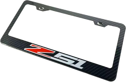Carbon Fiber Z51 License Plate Frames for Corvette-Stainless Steel (1) in Saudi Arabia