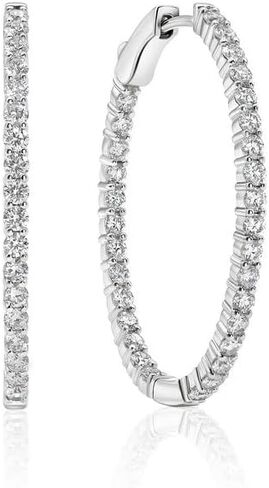 14K Gold Lab-Created Diamond Large Oval Hoop Earrings for Women | F-G Color VS Clarity Lab Diamond Hoops | Elegant Large Oval Hoop Earrings Fine Jewelry | 2–8 CTW in Saudi Arabia