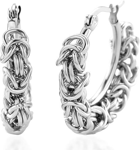 Shop LC Byzantine Hoop Earrings in Stainless Steel in Saudi Arabia