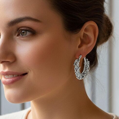 Shop LC Byzantine Hoop Earrings in Stainless Steel in Saudi Arabia