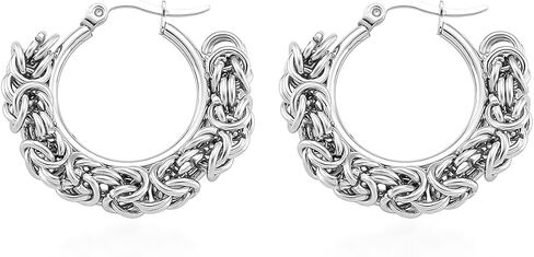 Shop LC Byzantine Hoop Earrings in Stainless Steel in Saudi Arabia