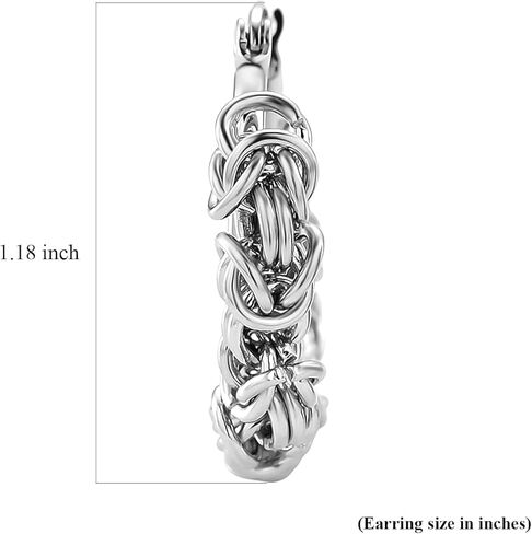 Shop LC Byzantine Hoop Earrings in Stainless Steel in Saudi Arabia