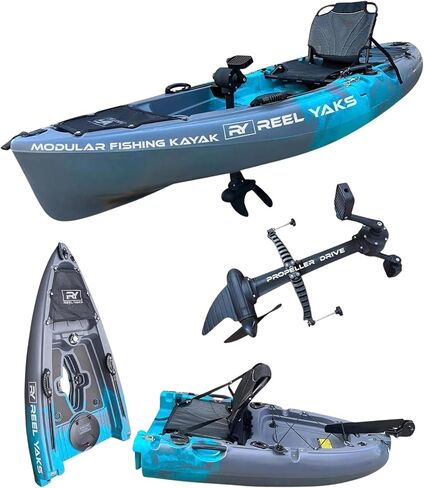 9.5ft Raptor Modular Propeller Drive Fishing Kayak, 380 lbs Capacity, Super Lightweight, Easy to Store/Carry in Kuwait