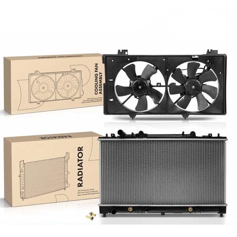 Replacement Parts for Aluminum Radiator&Dual Cooling Fan Assembly Kit for Mazda 6 2003-2008 V6 3.0L Mod-A58PP-43955 in Saudi Arabia