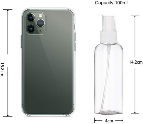 DreiWasser Small Spray Bottle for Essential Oils, Perfumes and Cosmetics, Clear Empty Plastic Bottle for Travel, Cleaning, Gardening, Skin Care (5 * 3.4oz) in Saudi Arabia