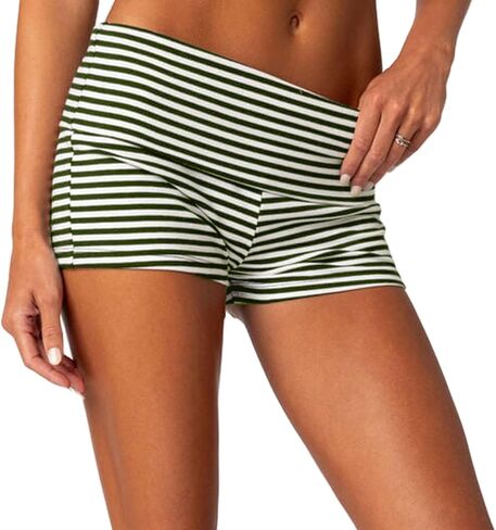 Women's Fold Over Mini Shorts Low Waist Micro Pajama Bottoms Roll Over Yoga Shorts Sleep Loungewear in Kuwait