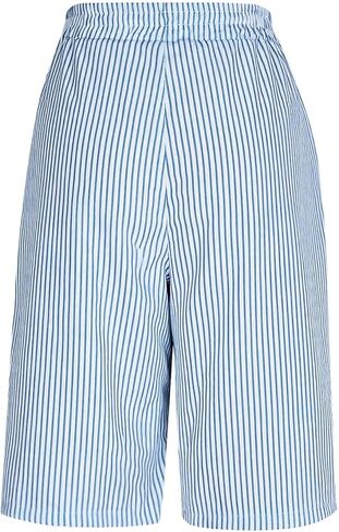 Women Striped Gingham Knee Length Bermuda Shorts Baggy Pajama Lounge Shorts Resort Plaid PJ Bottoms Cute w Pockets in Saudi Arabia