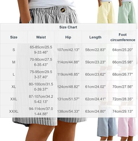 Women Striped Gingham Knee Length Bermuda Shorts Baggy Pajama Lounge Shorts Resort Plaid PJ Bottoms Cute w Pockets in Saudi Arabia