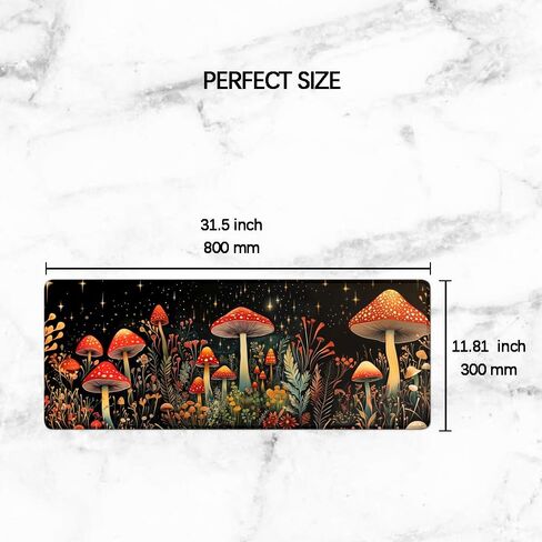 Gaming Mouse Pad Large Desk Mat Extended Keyboard Mouse Pad Mousepad with Non-Slip Base and Stitched Edge Mouse Mat Desk Pad Mouse Pads for Desk Home Office Gaming Mushroom in Saudi Arabia