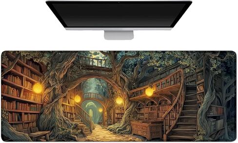 Gaming Mouse Pad Large Desk Mat Extended Keyboard Mouse Pad Mousepad with Non-Slip Base and Stitched Edge Mouse Mat Desk Pad Mouse Pads for Desk Home Office Gaming Mushroom in Saudi Arabia
