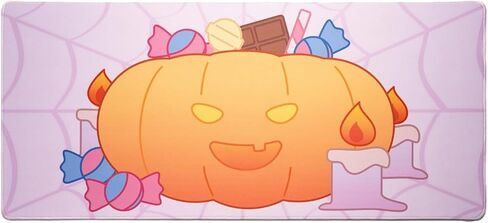 Chilkey Halloween Pumpkin Pink Mouse Pad, 35.4" x 15.7" XXL Extended Large Desk Mat for Keyboard and Mouse, Funny Cute Gaming Mouse Pads with Non-Slip Rubber Base Mousepad for Office Home Desk in Saudi Arabia
