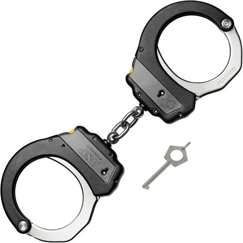 ASP Identifier Keyless Double-Lock Plus Cuffs, Chain, Forged Aluminum Frame | Professional Grade Handcuffs, No Key Required to Apply, Steel Bows, Dual Sided Keyways, Colored ID Bands in Kuwait