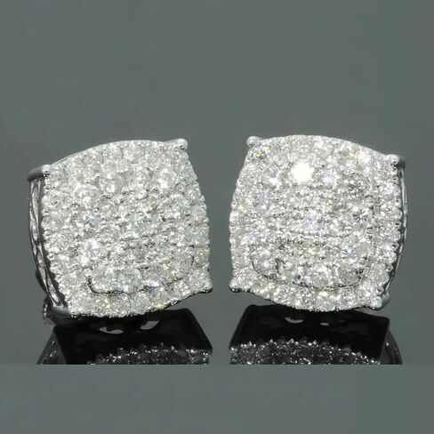 Cushion Shaped Cubic Zirconia Stud Earrings for Women in Saudi Arabia