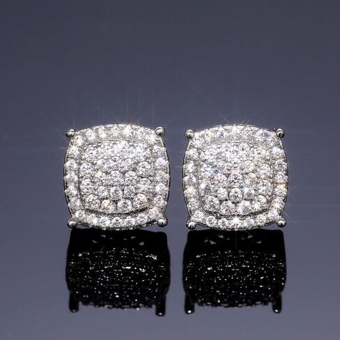 Cushion Shaped Cubic Zirconia Stud Earrings for Women in Saudi Arabia