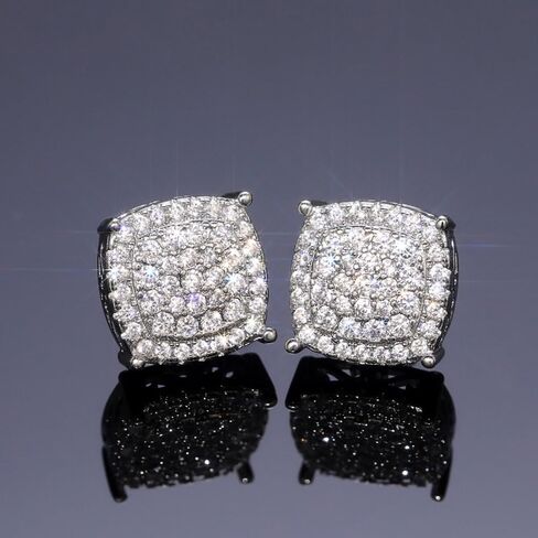 Cushion Shaped Cubic Zirconia Stud Earrings for Women in Saudi Arabia