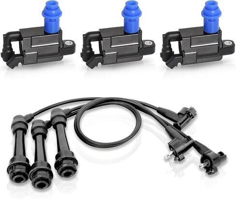 ENA Set of 3 Ignition Coil Pack and 3 Wire Set Compatible with Lexus GS300 SC300 Supra IS300 Replacement for UF228 in Kuwait