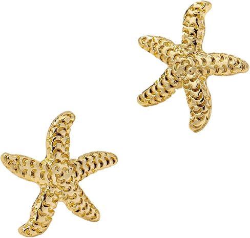 OYOANGLE Women's Gold Plated Starfish Stud Earrings Dainty Lightweight Piercings Stud Hoop Earrings in Saudi Arabia