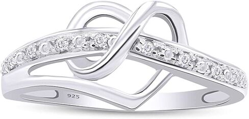 AFFY Sterling Silver Diamond Heart Ring (1/20 cttw, I-J Color, I3 Clarity) in Saudi Arabia