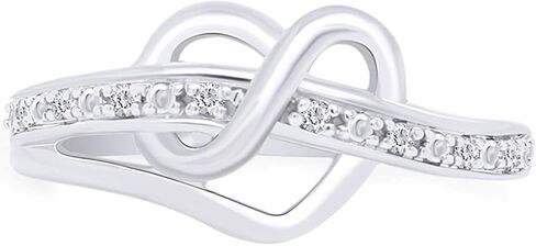 AFFY Sterling Silver Diamond Heart Ring (1/20 cttw, I-J Color, I3 Clarity) in Saudi Arabia