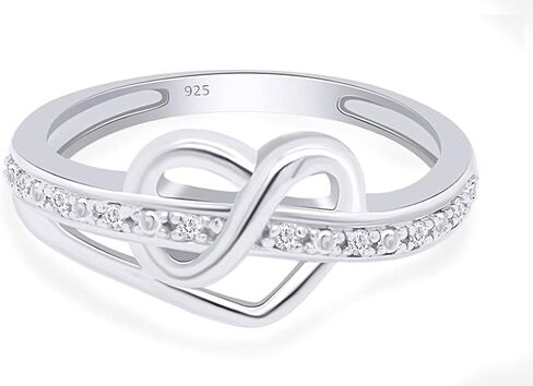 AFFY Sterling Silver Diamond Heart Ring (1/20 cttw, I-J Color, I3 Clarity) in Saudi Arabia