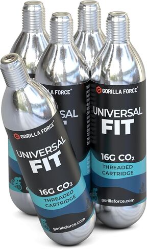 خراطيش غوريلا فورس 16 جرام ثاني أكسيد الكربون - مترابطة | صندوق من 5 | لمنفاخ إطارات الدراجة in Kuwait