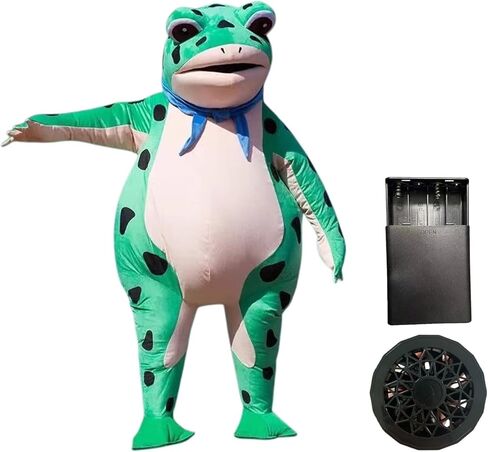 Frog Costume Adult Funny Inflatable Animal Costume for Men & Women, Full Body Frog Suit with Airengine Explode in Kuwait