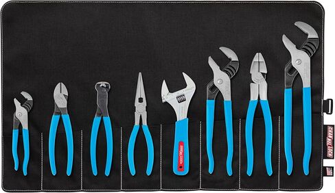 CHANNELLOCK TOOL ROLL-8 8-Piece Professional Tool Set with Tool Roll, Includes Straight Jaw Tongue & Groove, Linemen's, Cutting, and Long Nose Pliers, 1 Adjustable Wrench and Tool Roll in Saudi Arabia