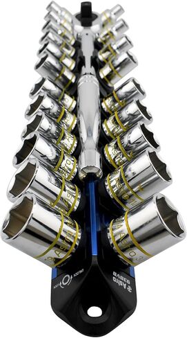 Astro Tools 938VB 3/8" Drive V12 قفل منظم المقبس المغناطيسي لـ 24 مقبس + سقاطة - أزرق in Kuwait