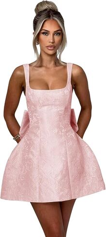 Satin Short Homecoming Dresses with Bow A Line Sleeveless Prom Cocktail Mini Party Dress for Teens in Kuwait