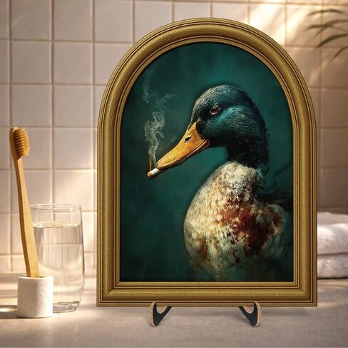 3D Funny Mallard Duck Table Decor Sign, Vintage Green Duck Animal Wall Art Sign for Home Farmhouse Bar Desk Wall Shelf Decor 8x10 Inch in Saudi Arabia