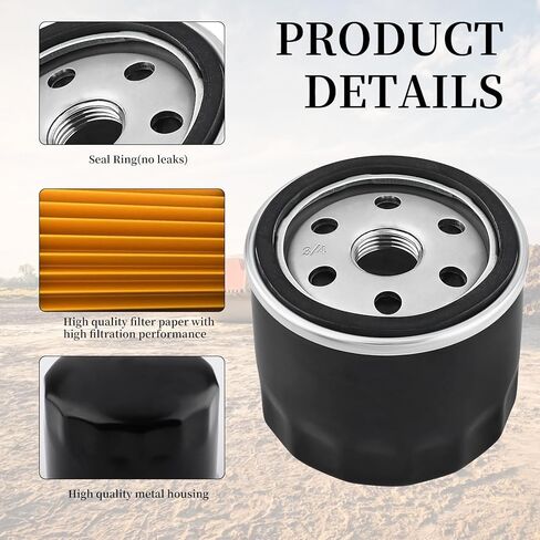 2 Pcs Leak proof 12-050-01-S Oil Filter Replacement for Kohler Engines Lawn Mowers Tractor,Cub Cadet,Craftsman,Troy Bilt,Gravely,Toro,Replaces Numbers KH-12-050-01, 12 050 01-S1,1205001S,12-050-08 in Kuwait