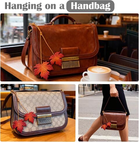 Leather Maple Leaf Bag Charms, Purse Charms for Handbags Tote Bags Purses - Decorative Charm Accessories in Saudi Arabia