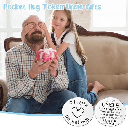 Pocket Hug Token Uncle Gifts from Niece Nephew Funny Birthday Gifts for Unlces Unique Pocket Hug Gift for Uncle Keychain Fathers Day Christmas Gift for Him in Saudi Arabia