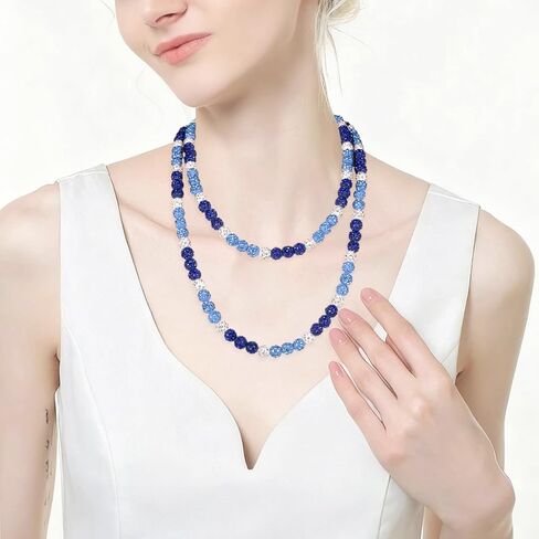 حجر الراين الخرزة الطبقات السراويل سلسلة مع سلاسل مزدوجة قابلة للإزالة حجر الراين الخرز المحفظة سلسلة البيسبول قلادة البوهيمي سباركلي السيراميك الخرز حقيبة سلاسل المفاتيح للرجال النساء in Kuwait