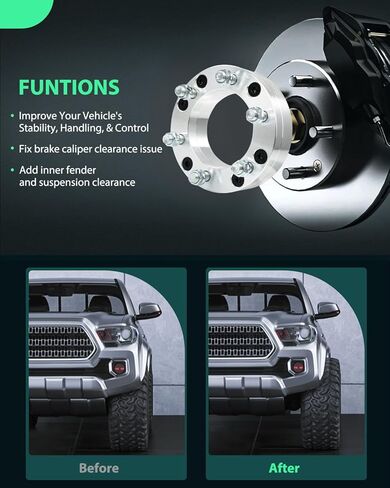 SCITOO 2Pcs Wheel Adapters 2" 5x5.5 to 6x5.5 Bore 108mm Studs 14x1.5 5 Lug Wheel Adapters Spacers Fit for Ram 1500 for Ram 1500 Classic in Saudi Arabia