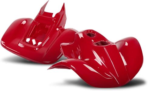 CROSSDESIGN Front and Rear Fenders Set Hood Fender Wing Panel Compatible with Honda Sportrax 90 TRX90 1993-2005 Red in Saudi Arabia