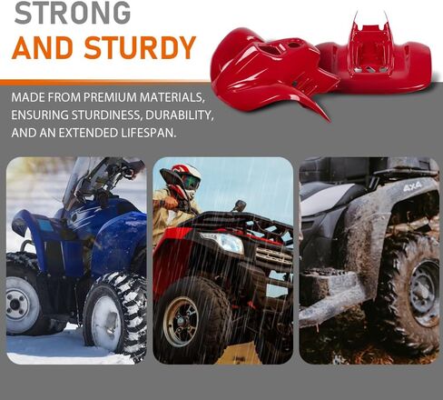 CROSSDESIGN Front and Rear Fenders Set Hood Fender Wing Panel Compatible with Honda Sportrax 90 TRX90 1993-2005 Red in Saudi Arabia