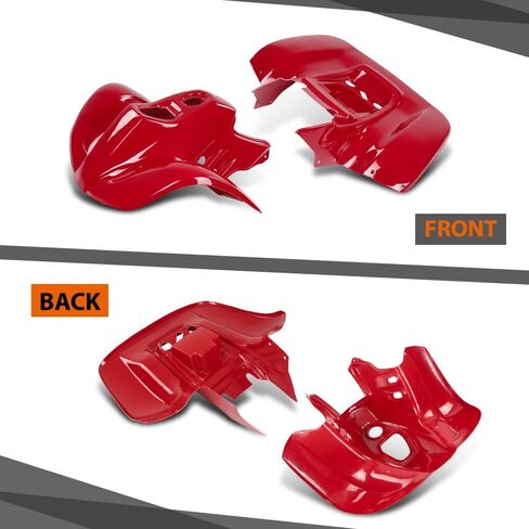 CROSSDESIGN Front and Rear Fenders Set Hood Fender Wing Panel Compatible with Honda Sportrax 90 TRX90 1993-2005 Red in Saudi Arabia