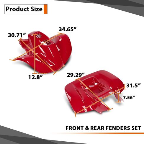 CROSSDESIGN Front and Rear Fenders Set Hood Fender Wing Panel Compatible with Honda Sportrax 90 TRX90 1993-2005 Red in Saudi Arabia