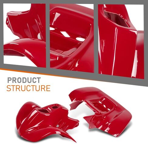 CROSSDESIGN Front and Rear Fenders Set Hood Fender Wing Panel Compatible with Honda Sportrax 90 TRX90 1993-2005 Red in Saudi Arabia