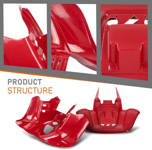 CROSSDESIGN Front and Rear Fenders Set Hood Fender Wing Panel Compatible with Honda Sportrax 90 TRX90 1993-2005 Red in Saudi Arabia