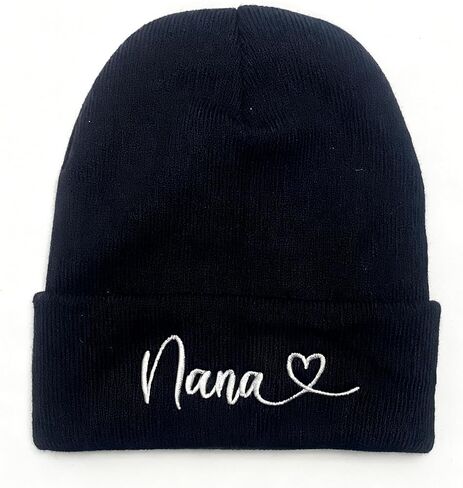 Nana Gifts for Women,Grandma Cuffed Thick Knitted Unisex Winter Hat Beanies Skull Cap Black in Saudi Arabia