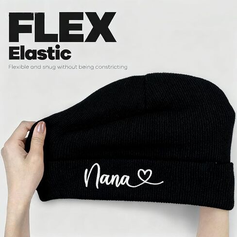Nana Gifts for Women,Grandma Cuffed Thick Knitted Unisex Winter Hat Beanies Skull Cap Black in Saudi Arabia